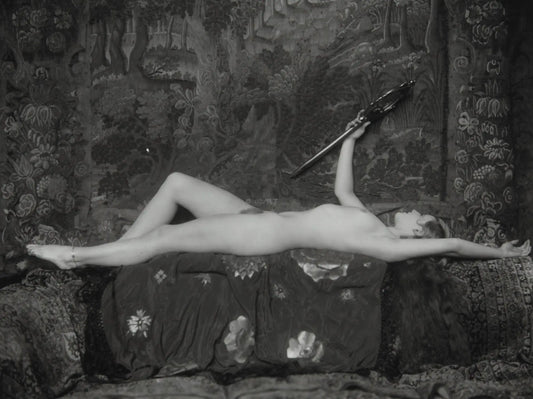 {{ product_title }} Fine Art Print | {{ product_vendor }} Jakero77 Alfred Cheney Johnston - Nude Girl Laying with Mirror (1920s) - 17" x 22" Fine Art Print Art Print  Jakero77