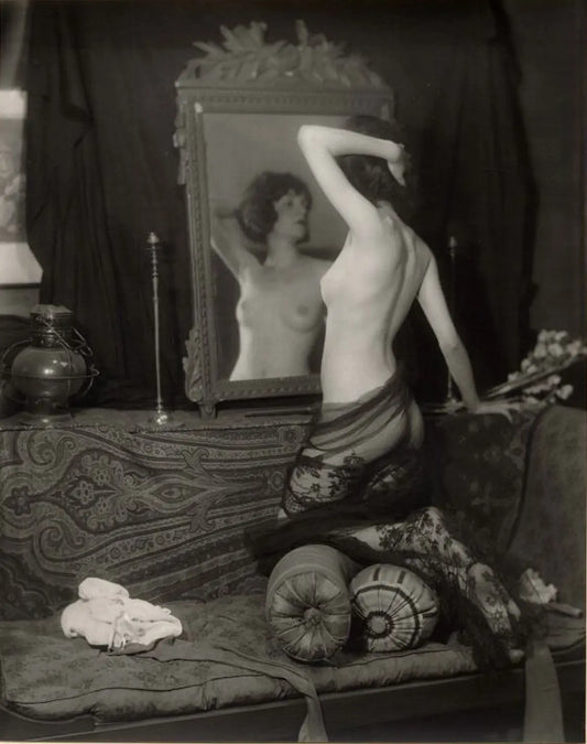 {{ product_title }} Fine Art Print | {{ product_vendor }} Jakero77 Alfred Cheney Johnston - Nude Woman Looking in Mirror (1925) - 17" x 22" Art Print Art Print  Jakero77