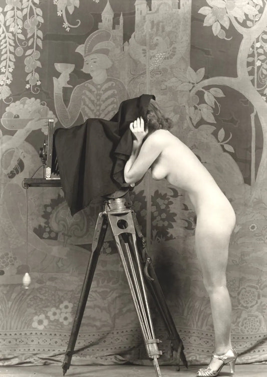 {{ product_title }} Fine Art Print | {{ product_vendor }} Jakero77 Alfred Cheney Johnston - Nude Woman with Camera (1920s) - 17" x 22" Fine Art Print Art Print  Jakero77