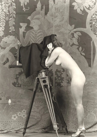{{ product_title }} Fine Art Print | {{ product_vendor }} Jakero77 Alfred Cheney Johnston - Nude Woman with Camera (1920s) - 17" x 22" Fine Art Print Art Print  Jakero77