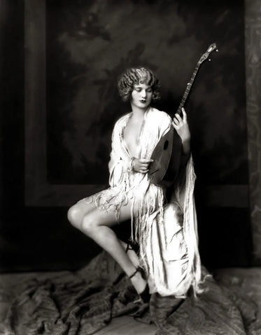 {{ product_title }} Fine Art Print | {{ product_vendor }} Jakero77 Alfred Cheney Johnston - Nude Ziegfeld Girl with Mandonlin (1920s) - 17"x22" Print Art Print  Jakero77