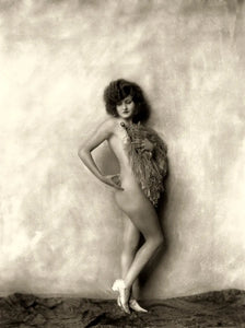 {{ product_title }} Fine Art Print | {{ product_vendor }} Jakero77 Alfred Cheney Johnston - Roarin 20s Nude Showgirl Feather Boa - 17" x 22" Print Art Print  Jakero77