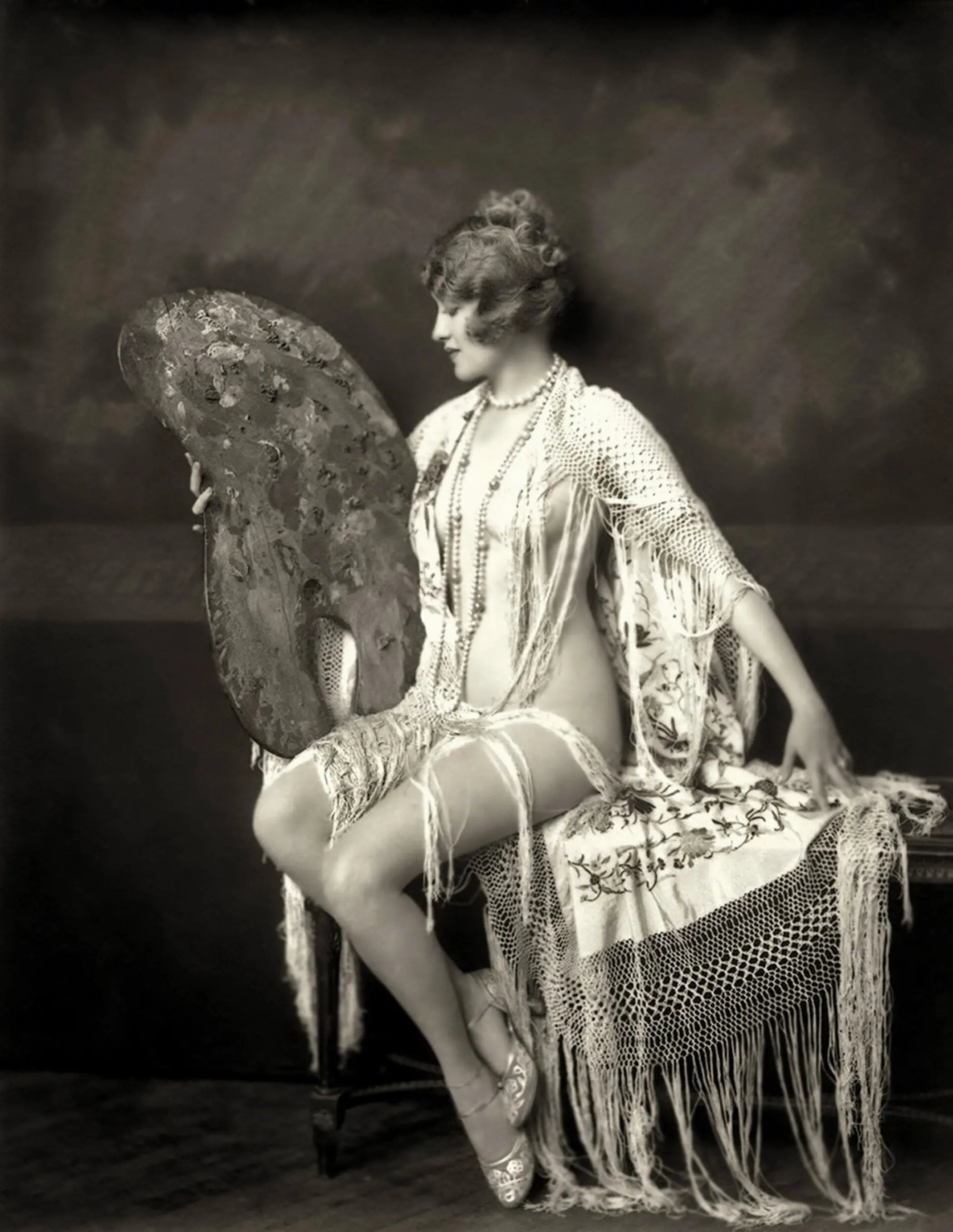 {{ product_title }} Fine Art Print | {{ product_vendor }} Jakero77 Alfred Cheney Johnston - Ruth Etting Nude Easel (1928) - 17" x 22" Fine Art Print Art Print  Jakero77