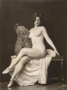 {{ product_title }} Fine Art Print | {{ product_vendor }} Jakero77 Alfred Cheney Johnston - Seated Nude with Art Palette 1920s - 17" x 22" Art Print Art Print  Jakero77