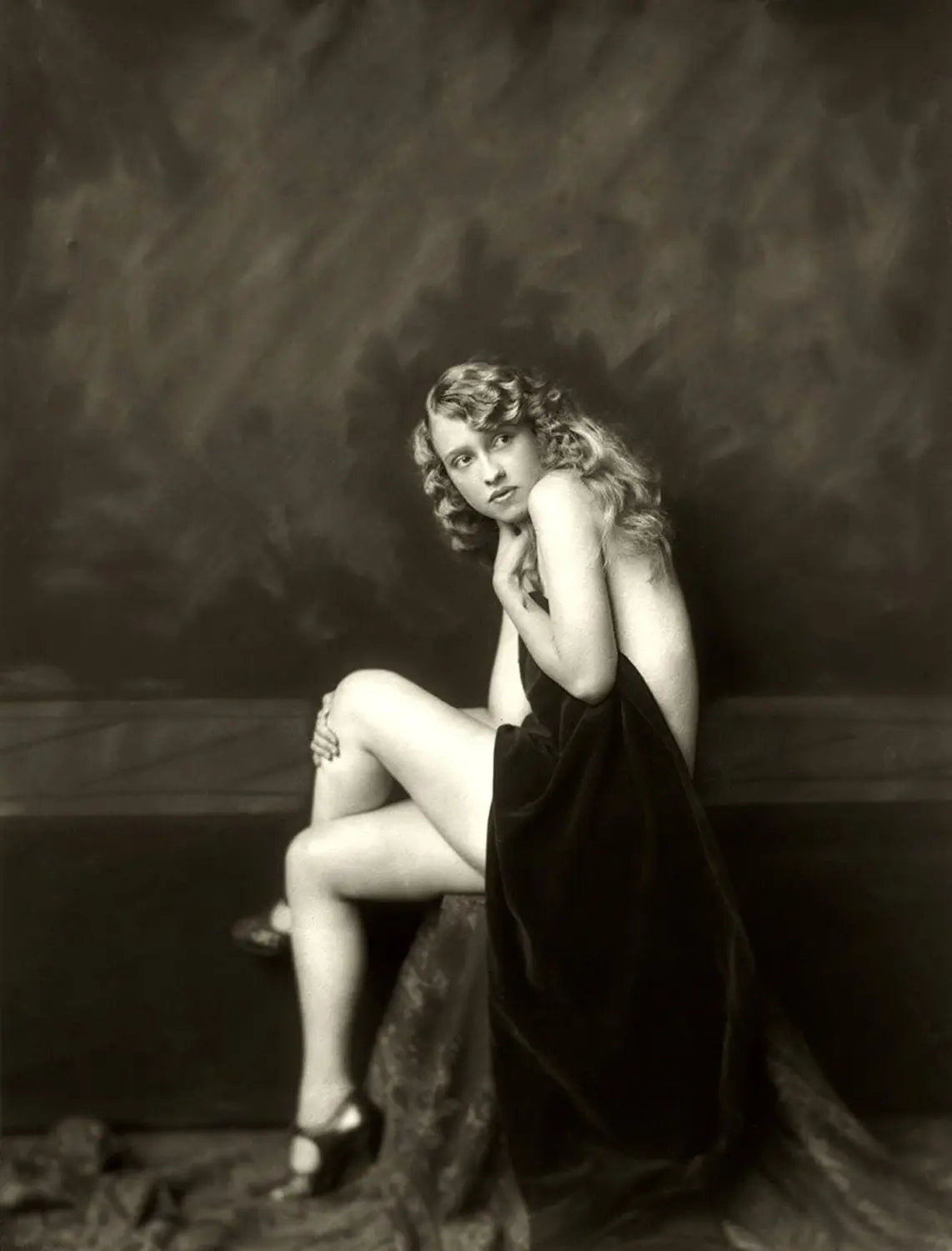 {{ product_title }} Fine Art Print | {{ product_vendor }} Jakero77 Alfred Cheney Johnston - Shy Nude Girl Ziegfeld Follies (1920s) - 17" x 22" Print Art Print  Jakero77