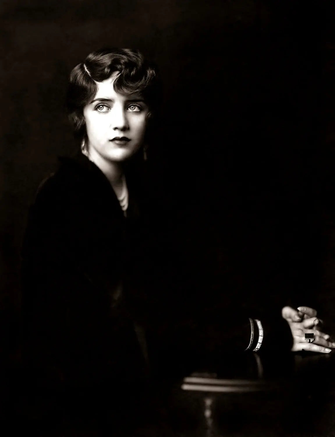 {{ product_title }} Fine Art Print | {{ product_vendor }} Jakero77 Alfred Cheney Johnston - Susan Fleming Pearls Classy Black (1920s) - 17" x 22" Art Print Art Print  Jakero77