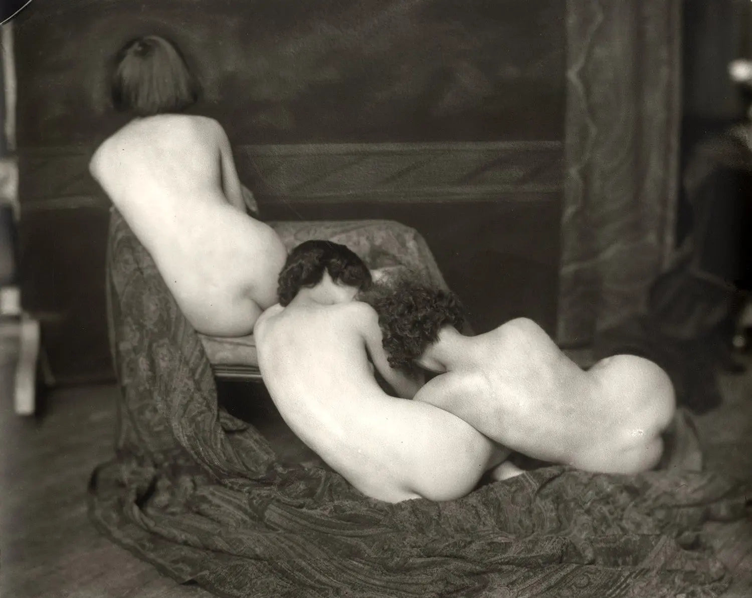 {{ product_title }} Fine Art Print | {{ product_vendor }} Jakero77 Alfred Cheney Johnston - Three Nude Girls Vintage (1920s) - 17"x22" Fine Art Print Art Print  Jakero77