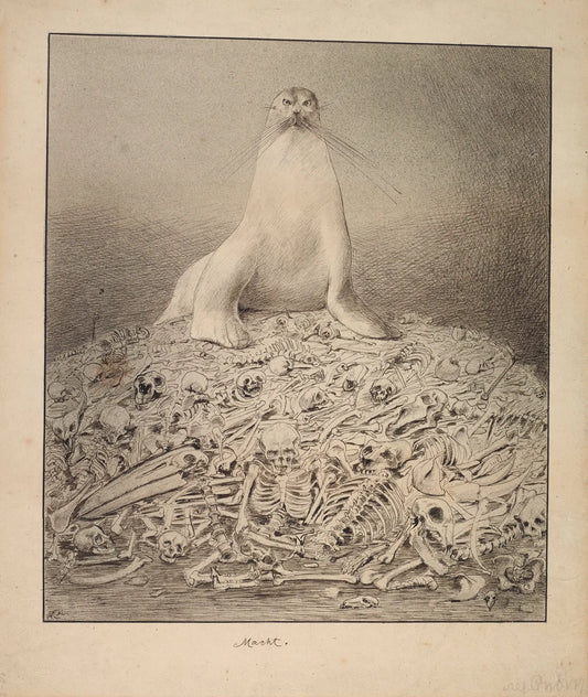 {{ product_title }} Fine Art Print | {{ product_vendor }} Jakero77 Alfred Kubin - Macht (1903) Seal on Skulls & Bones - 17" x 22" Fine Art Print Art Print  Jakero77