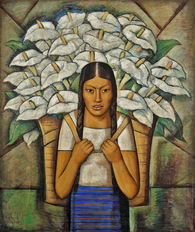 {{ product_title }} Fine Art Print | {{ product_vendor }} Jakero77 Alfredo Ramos Martinez - Calla Lily Vendor Girl (1929) - 17"x22" Fine Art Print Art Print  Jakero77