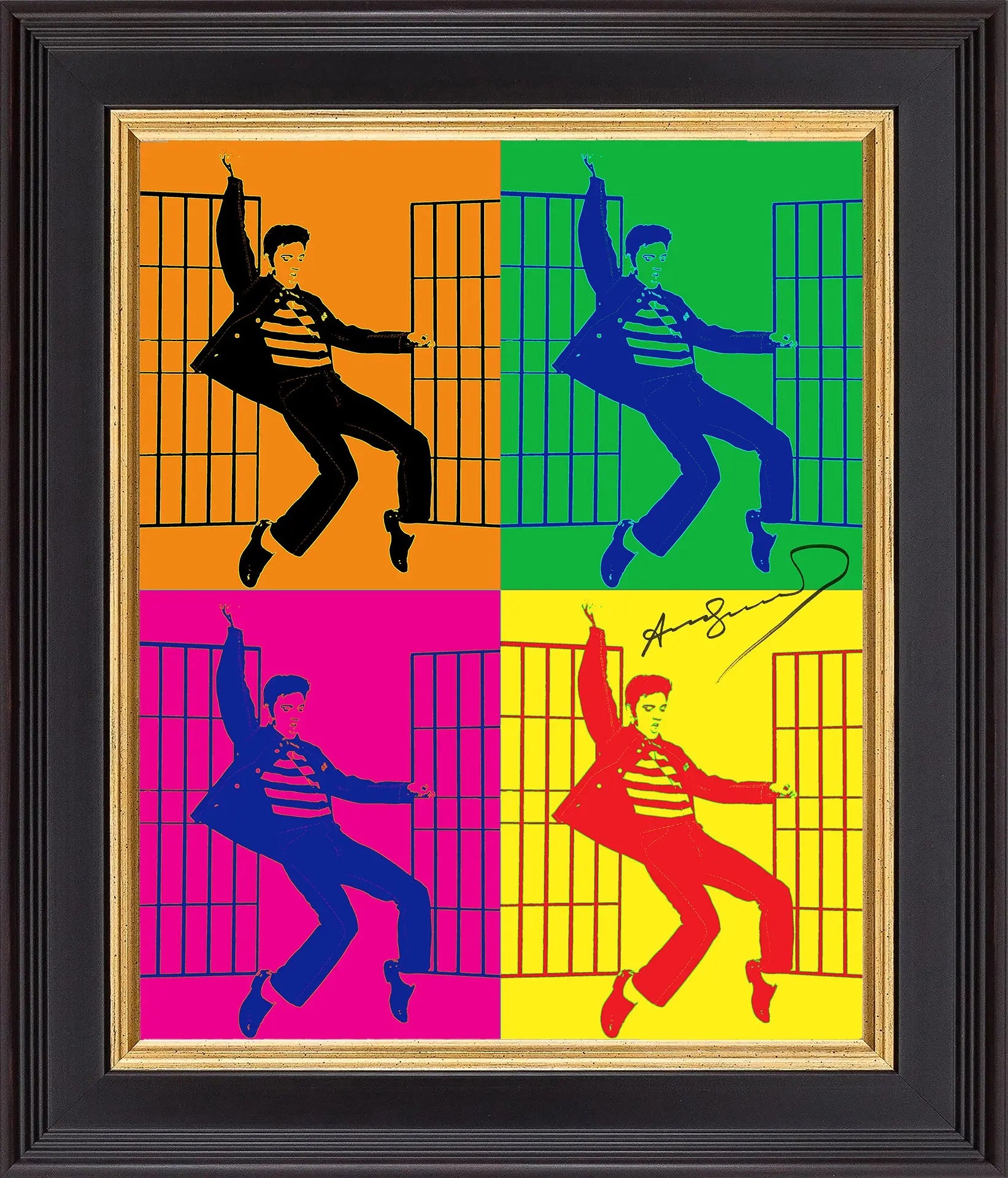 {{ product_title }} Fine Art Print | {{ product_vendor }} Jakero77 Andy Warhol Signed Elvis Presley Jailhouse Rock (1957) - 17"x22" Litho Print (unframed) Art Print  Jakero77