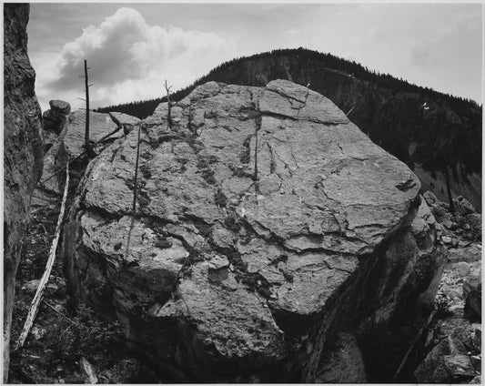 {{ product_title }} Fine Art Print | {{ product_vendor }} Jakero77 Ansel Adams - Boulder Rocks at Silver Gate Yellowstone (1940) - 17" x 22" Print Art Print  Jakero77