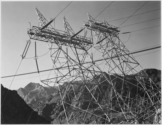 {{ product_title }} Fine Art Print | {{ product_vendor }} Jakero77 Ansel Adams - Close-Up of Boulder Dam Transmission Lines (1941) - 17" x 22" Print Art Print  Jakero77