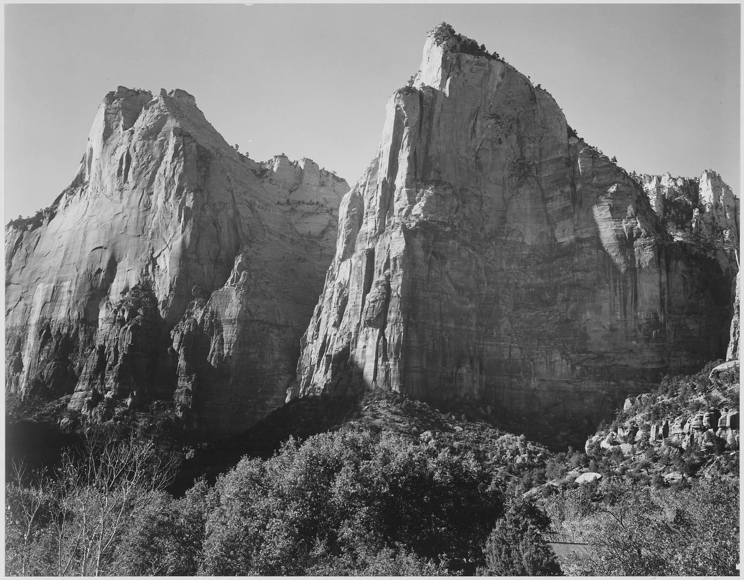 {{ product_title }} Fine Art Print | {{ product_vendor }} Jakero77 Ansel Adams - Court of the Patriarchs, Zion National Park Utah (1941) - 17" x 22" Fine Art Print Art Print  Jakero77