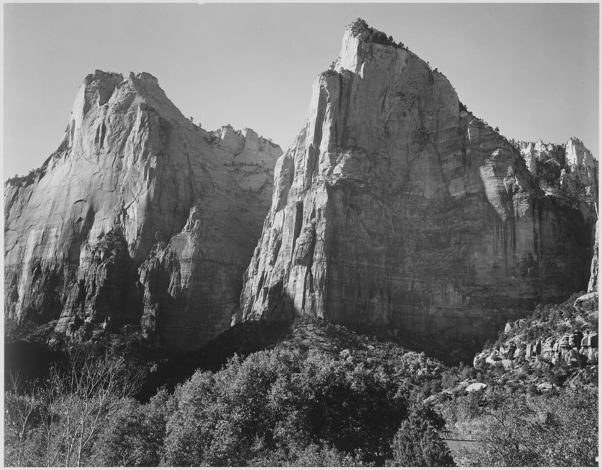 {{ product_title }} Fine Art Print | {{ product_vendor }} Jakero77 Ansel Adams - Court of the Patriarchs, Zion National Park Utah (1941) - 17" x 22" Fine Art Print Art Print  Jakero77