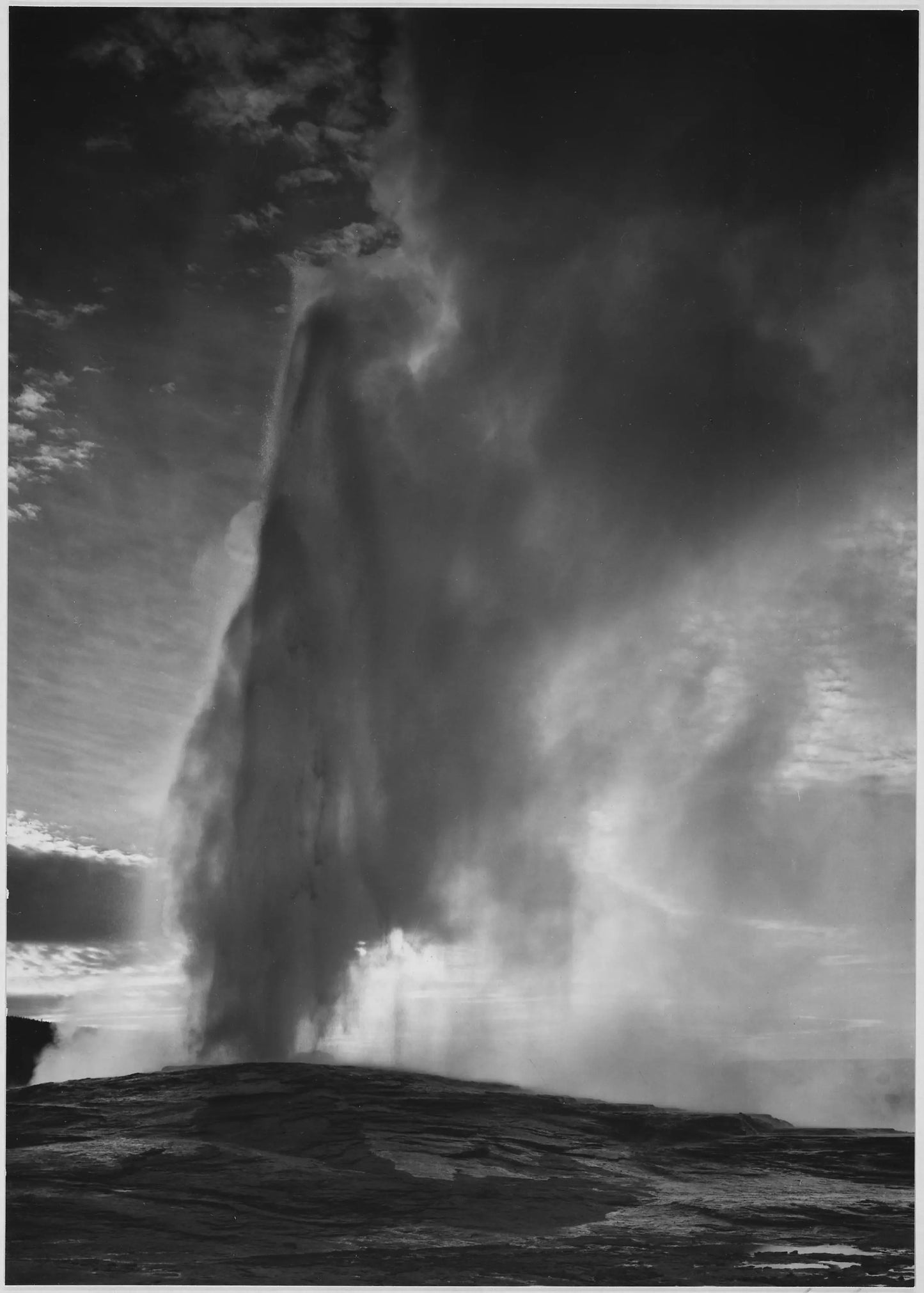 {{ product_title }} Fine Art Print | {{ product_vendor }} Jakero77 Ansel Adams - Eruption Old Faithful Geyser at Dawn (1939) - 17"x22" Fine Art Print Art Print  Jakero77
