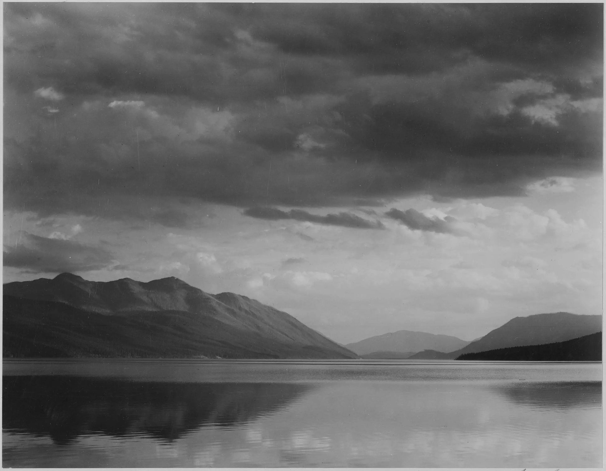 {{ product_title }} Fine Art Print | {{ product_vendor }} Jakero77 Ansel Adams - Evening, McDonald Lake Glacier Park Montana (1941) - 17"x22" Print Art Print  Jakero77