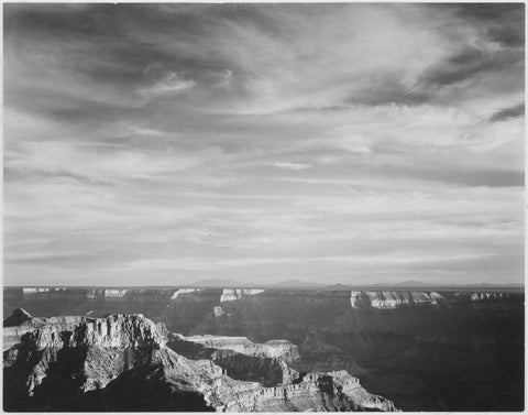 {{ product_title }} Fine Art Print | {{ product_vendor }} Jakero77 Ansel Adams - Grand Canyon Mountains Clouded Sky (1941) - 17" x 22" Fine Art Print Art Print  Jakero77