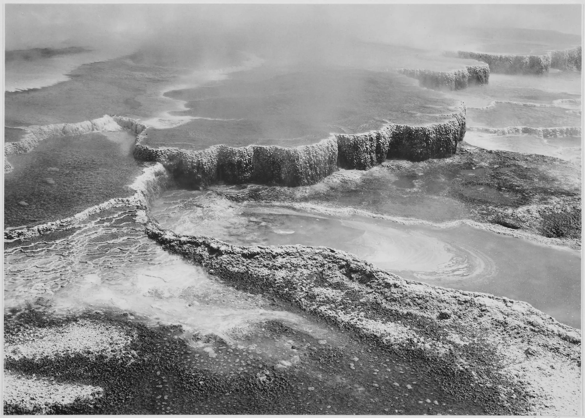 {{ product_title }} Fine Art Print | {{ product_vendor }} Jakero77 Ansel Adams - Jupiter Terrace Fountain Geyser Pool Yellowstone (1939) - 17" x 22" Fine Art Print Art Print  Jakero77