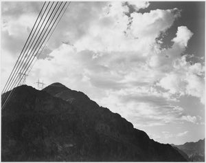 {{ product_title }} Fine Art Print | {{ product_vendor }} Jakero77 Ansel Adams - Looking Towards Mountains Boulder Dam Transmission Lines (1941) - 17"x22" Fine Art Print Art Print  Jakero77