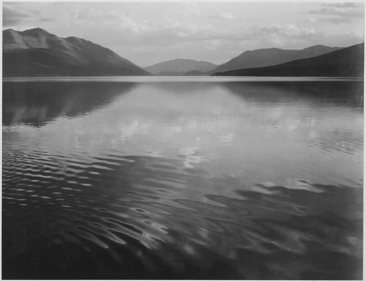 {{ product_title }} Fine Art Print | {{ product_vendor }} Jakero77 Ansel Adams - McDonald Lake Ripples in Water Montana (1941) - 17" x 22" Art Print Art Print  Jakero77