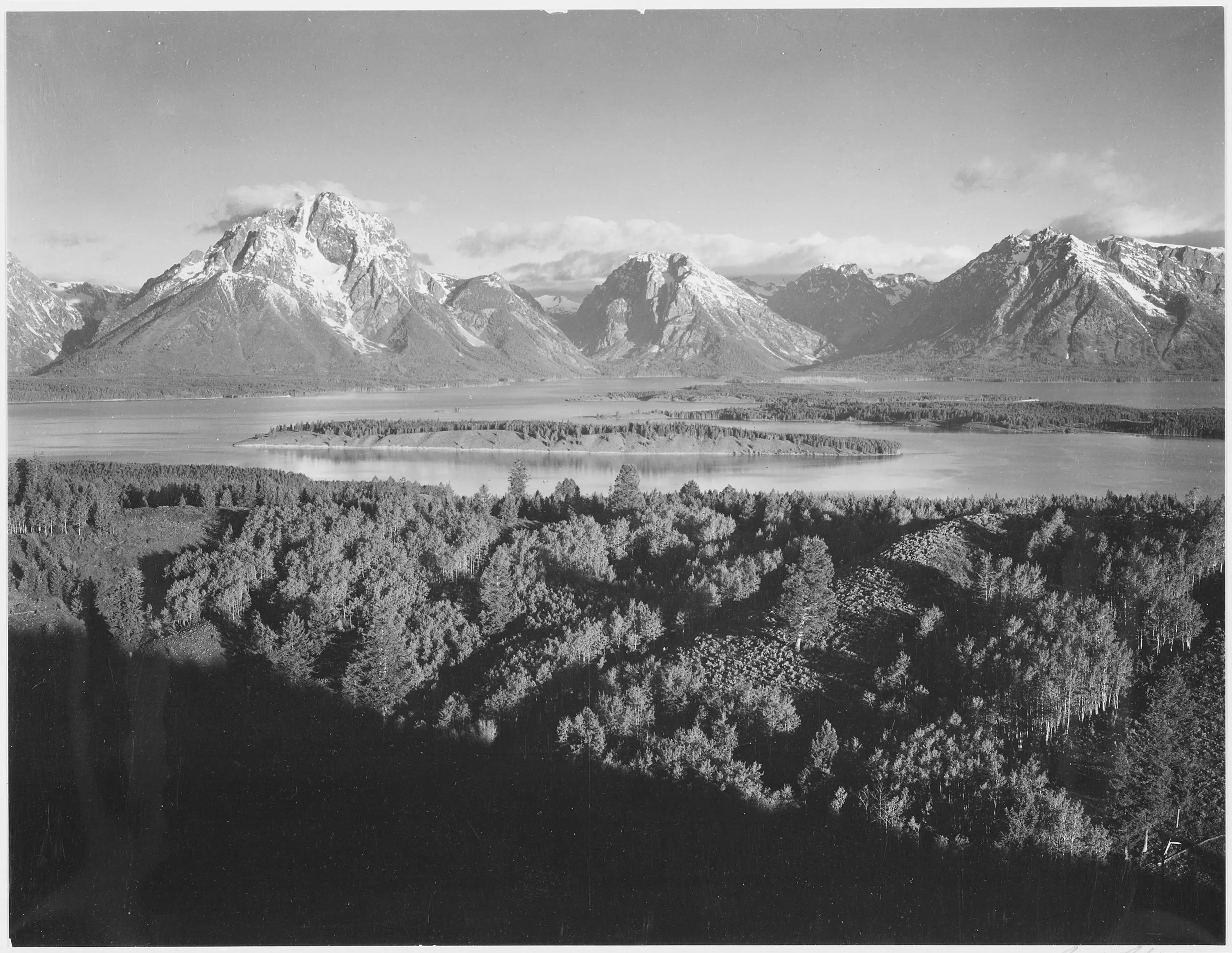 {{ product_title }} Fine Art Print | {{ product_vendor }} Jakero77 Ansel Adams - Mount Moran Jackson Lake from Signal Hill Grand Teton Wyoming (1941) - 17" x 22" Fine Art Print Art Print  Jakero77