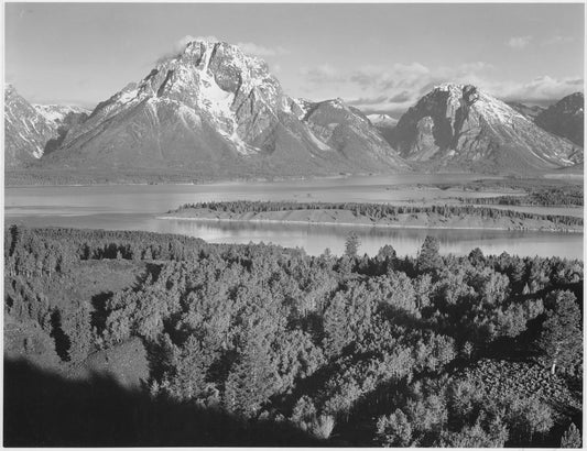 {{ product_title }} Fine Art Print | {{ product_vendor }} Jakero77 Ansel Adams - Mount Moran in Grand Teton Wyoming (1941) - 17" x 22" Fine Art Print Art Print  Jakero77