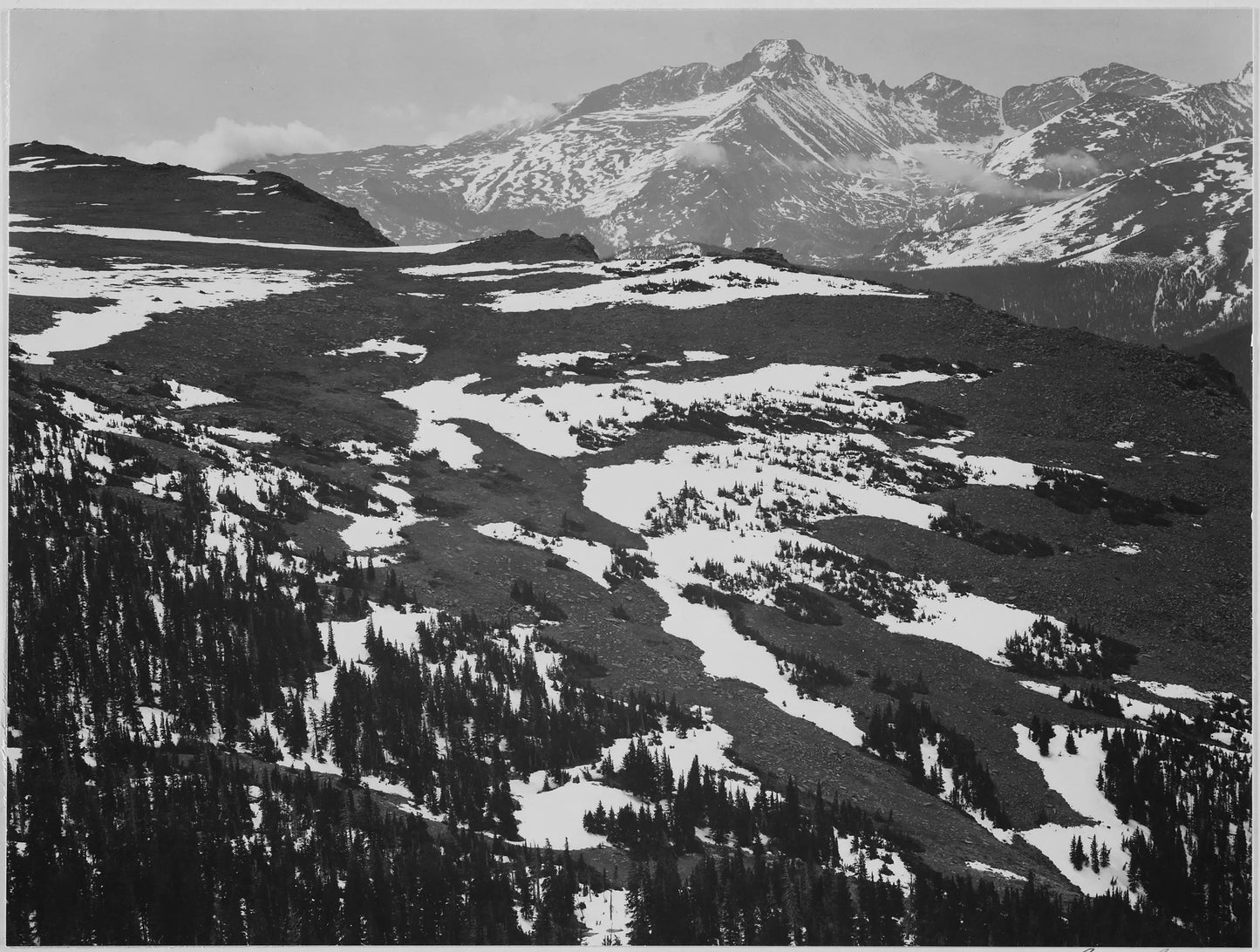 {{ product_title }} Fine Art Print | {{ product_vendor }} Jakero77 Ansel Adams - Mountain Plateau Long's Peak Colorado (1940) - 17" x 22" Art Print Art Print  Jakero77