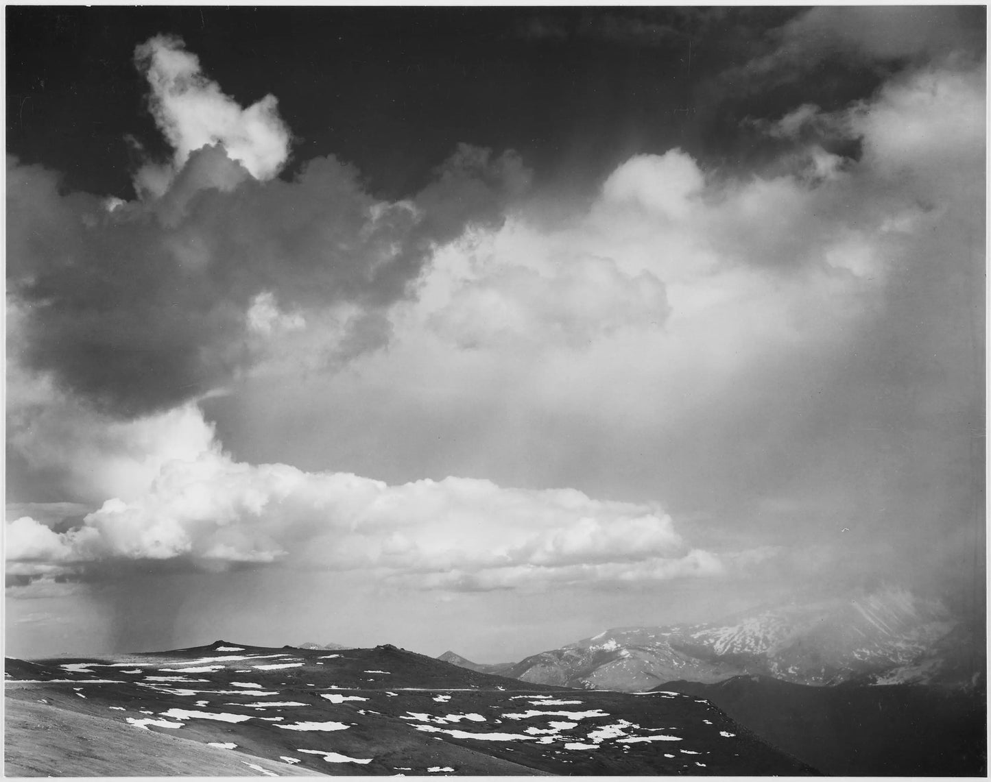 {{ product_title }} Fine Art Print | {{ product_vendor }} Jakero77 Ansel Adams - Mountain Tops & Dramatic Clouded Sky (1937) - 17"x22" Fine Art Print Art Print  Jakero77