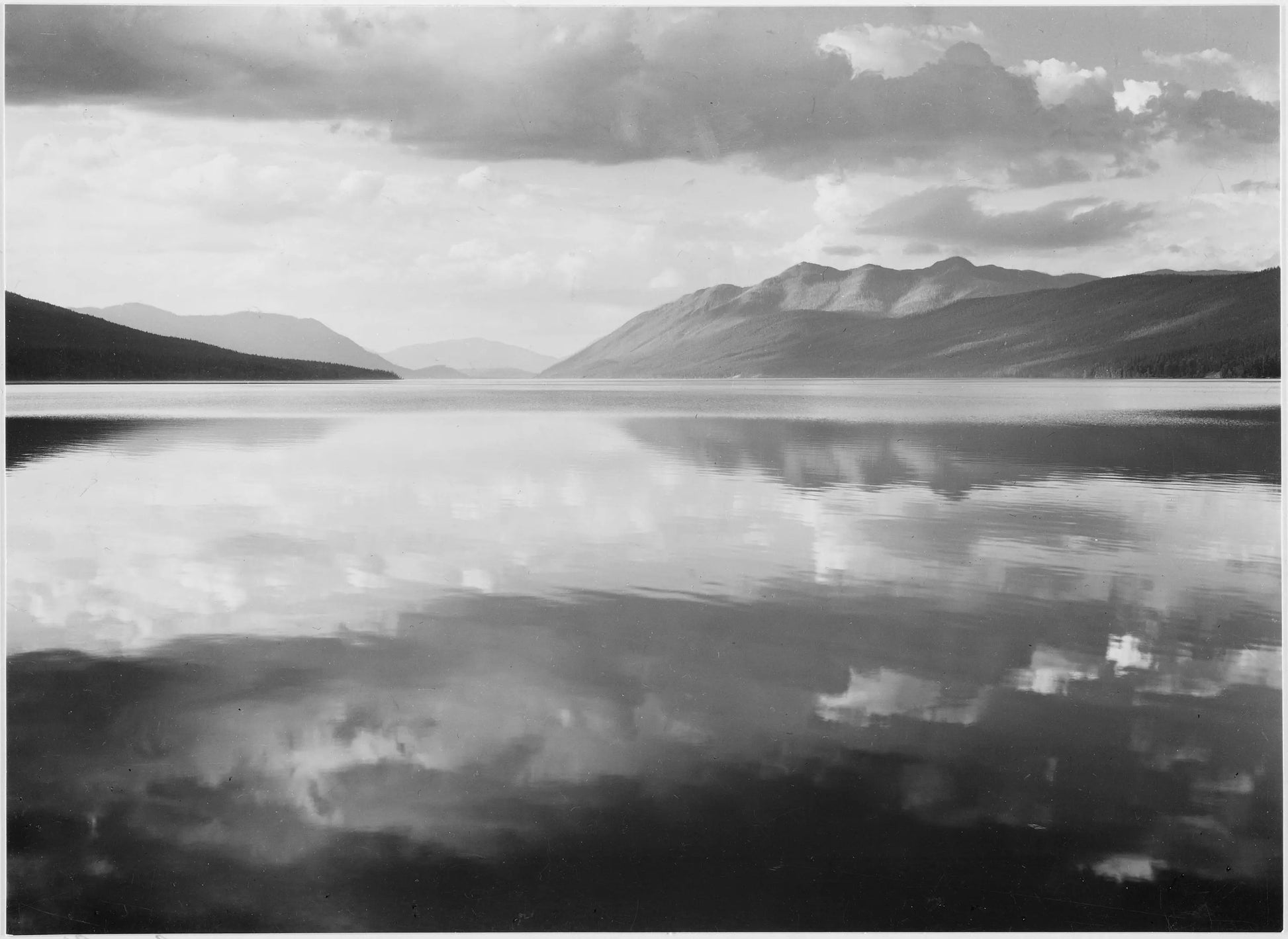 {{ product_title }} Fine Art Print | {{ product_vendor }} Jakero77 Ansel Adams - Mountains @ McDonald Lake Glacier National Park (1941) - 17" x 22" Fine Art Print Art Print  Jakero77