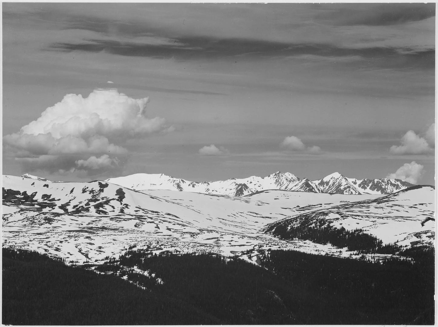 {{ product_title }} Fine Art Print | {{ product_vendor }} Jakero77 Ansel Adams - Never Summer Range Rocky Mountain Park (1938) - 17" x 22" Art Print Art Print  Jakero77