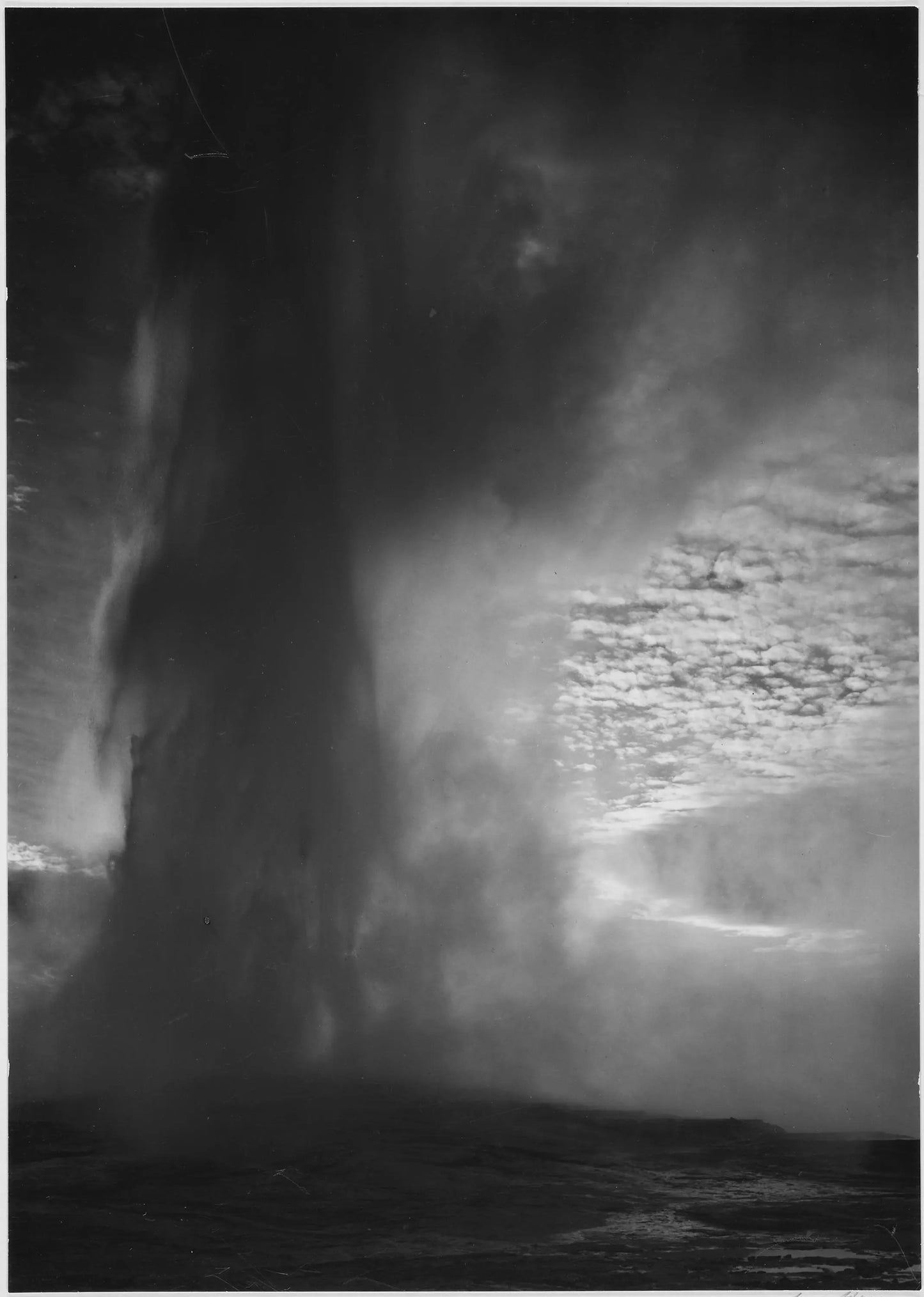 {{ product_title }} Fine Art Print | {{ product_vendor }} Jakero77 Ansel Adams - Old Faithful Geyser Erupting at Dusk or Dawn, Yellowstone National Park, Wyoming (1939) - 17" x 22" Print Art Print  Jakero77