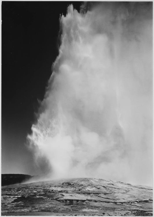 {{ product_title }} Fine Art Print | {{ product_vendor }} Jakero77 Ansel Adams - Old Faithful Geyser Yellowstone Park (1939) - 17"x22" Fine Art Print Art Print  Jakero77
