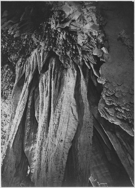 {{ product_title }} Fine Art Print | {{ product_vendor }} Jakero77 Ansel Adams - Rock Formations in Big Room Carlsbad Caverns (1941) - 17" x 22" Print Art Print  Jakero77