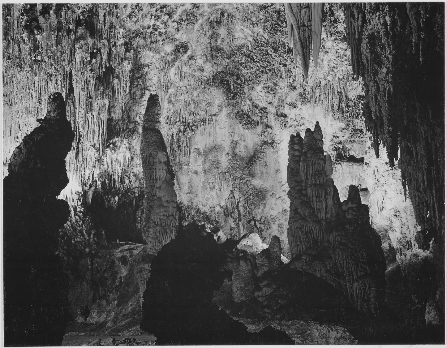 {{ product_title }} Fine Art Print | {{ product_vendor }} Jakero77 Ansel Adams - Stalagmites & Stalactites in Queen's Chamber Cavern (1941) - 17"x22" Fine Art Print Art Print  Jakero77