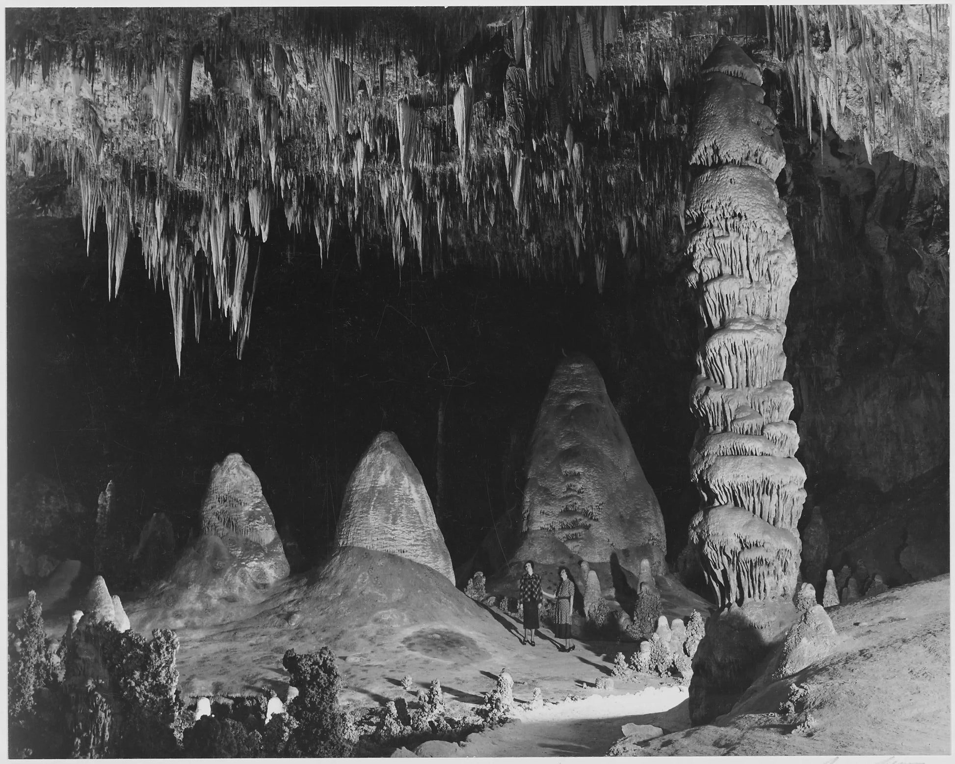 {{ product_title }} Fine Art Print | {{ product_vendor }} Jakero77 Ansel Adams - Two Ladies Rock of Ages Big Room Carlsbad Caverns (1941) - 17" x 22" Fine Art Print Art Print  Jakero77