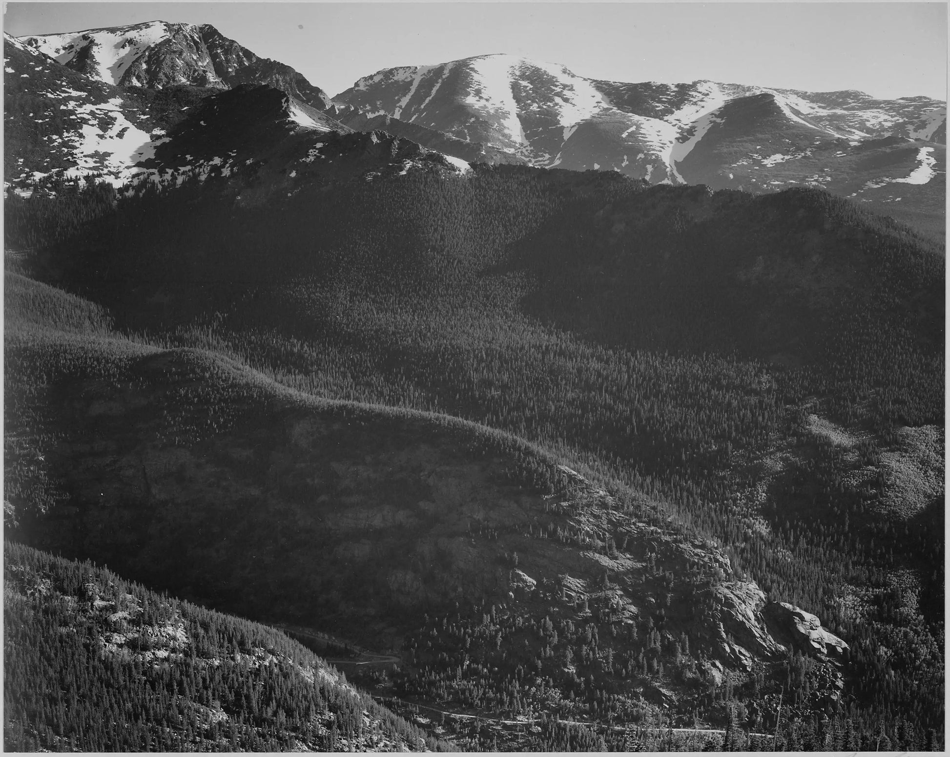 {{ product_title }} Fine Art Print | {{ product_vendor }} Jakero77 Ansel Adams - Wooded Hills Rocky Mountain Park Colorado (1938) - 17" x 22" Print Art Print  Jakero77