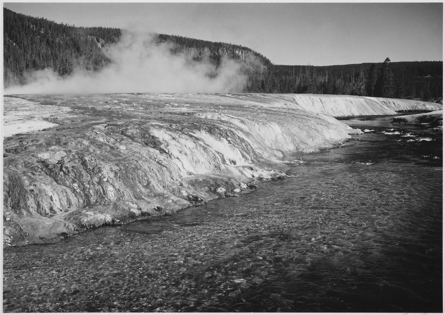 {{ product_title }} Fine Art Print | {{ product_vendor }} Jakero77 Ansel Adams - Wyoming Firehole River in Yellowstone Park (1935) - 17" x 22" Print Art Print  Jakero77
