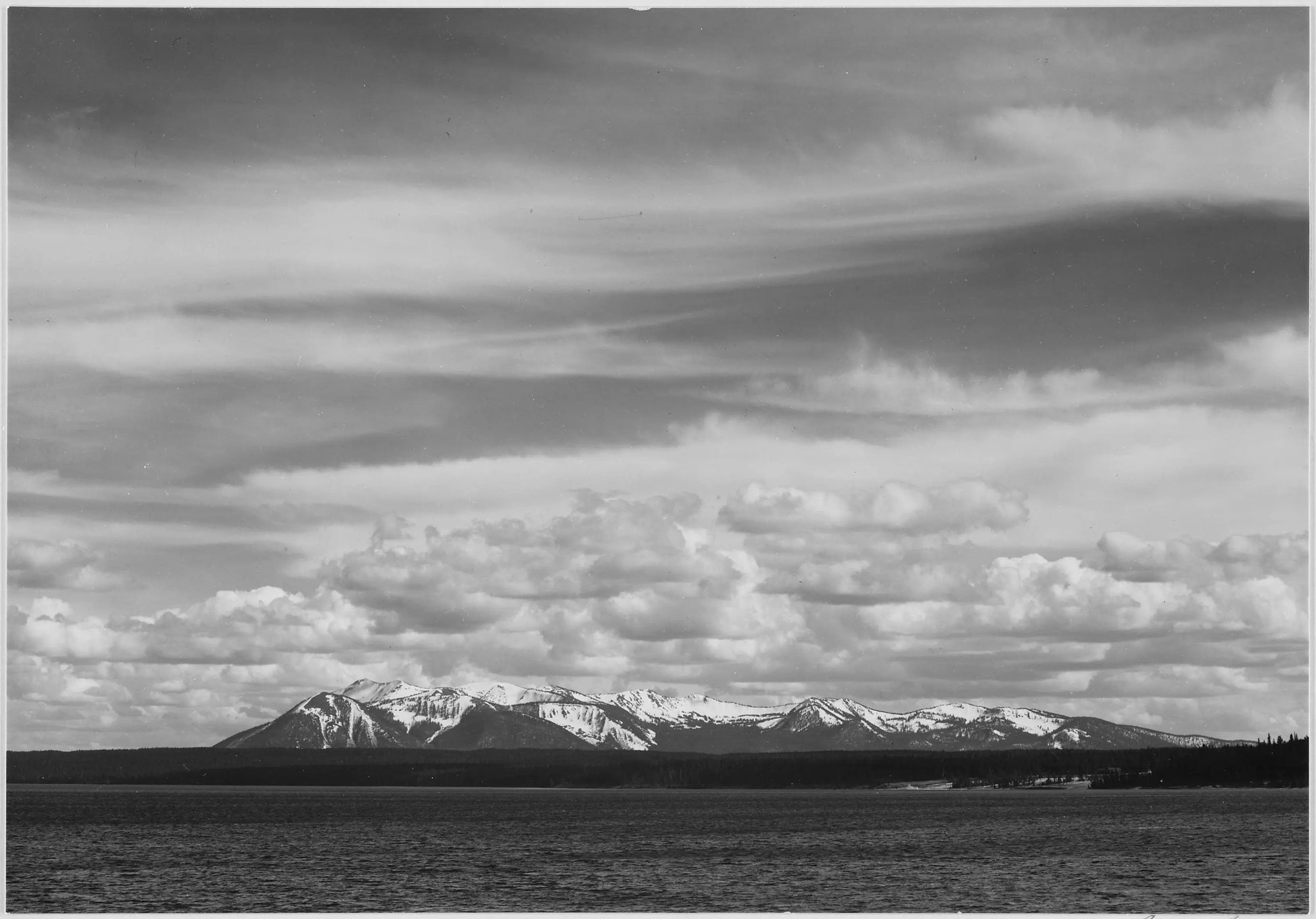 {{ product_title }} Fine Art Print | {{ product_vendor }} Jakero77 Ansel Adams - Yellowstone Lake Mount Sheridan Wyoming (1936) - 17" x 22" Art Print Art Print  Jakero77