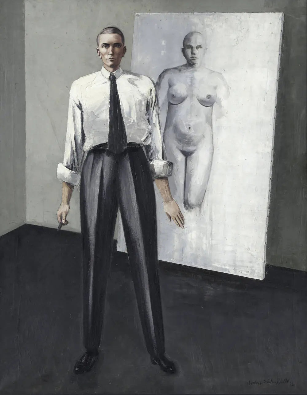 {{ product_title }} Fine Art Print | {{ product_vendor }} Jakero77 Anton Räderscheidt - Self-Portrait (1928) Signed - 17" x 22" Fine Art Print Art Print  Jakero77