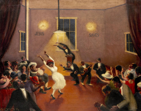{{ product_title }} Fine Art Print | {{ product_vendor }} Jakero77 Archibald Motley - Tongues (Holy Rollers) 1929 Signed - 17" x 22" Fine Art Print Art Print  Jakero77