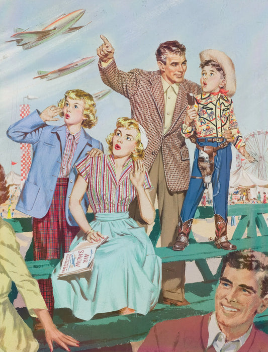 {{ product_title }} Fine Art Print | {{ product_vendor }} Jakero77 Arthur Sarnoff - At the Air Races (1955) Vintage Retro -17" x 22" Fine Art Print Art Print  Jakero77