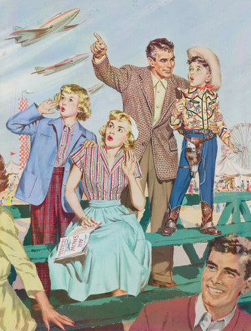 {{ product_title }} Fine Art Print | {{ product_vendor }} Jakero77 Arthur Sarnoff - At the Air Races (1955) Vintage Retro -17" x 22" Fine Art Print Art Print  Jakero77