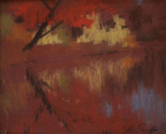 {{ product_title }} Fine Art Print | {{ product_vendor }} Jakero77 Arthur Sarnoff - Autumn Reflection (1950s) Signed - 17" x 22" Fine Art Print Art Print  Jakero77