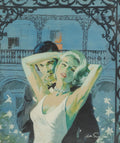 {{ product_title }} Fine Art Print | {{ product_vendor }} Jakero77 Arthur Sarnoff - Elegant Pin-Up Blonde w/ Man in Tuxedo 1960s Signed - 17" x 22" Fine Art Print Art Print  Jakero77