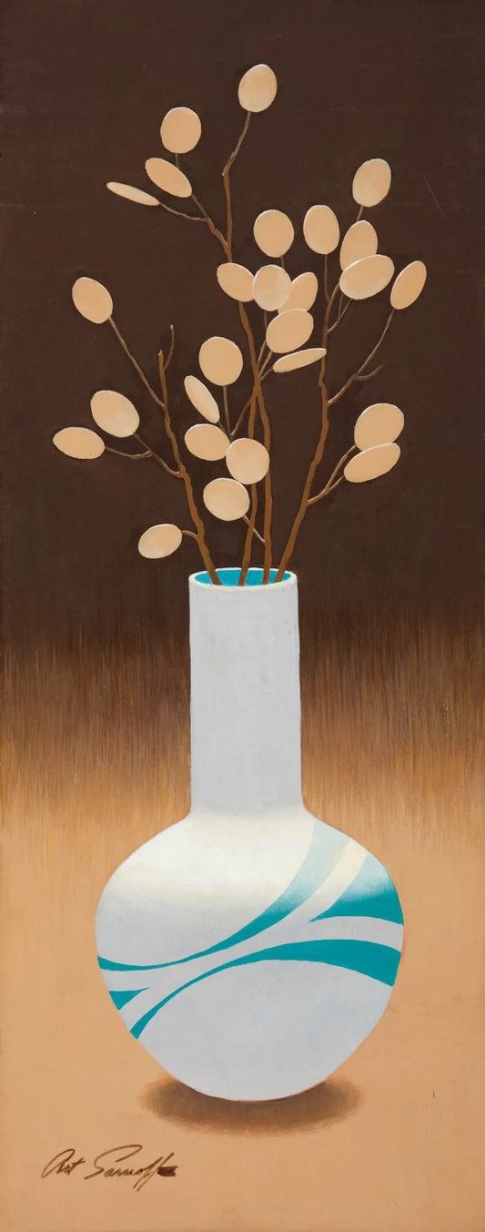 {{ product_title }} Fine Art Print | {{ product_vendor }} Jakero77 Arthur Sarnoff - Flower Vase Illustration 1960s Signed - 17" x 22" Fine Art Print Art Print  Jakero77