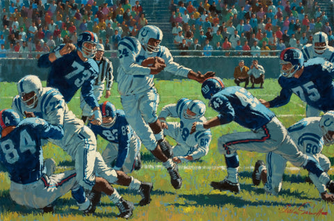 {{ product_title }} Fine Art Print | {{ product_vendor }} Jakero77 Arthur Sarnoff - Giants vs. Colts Football (1958) Superbowl Signed - 17"x22" Print Art Print  Jakero77