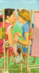 {{ product_title }} Fine Art Print | {{ product_vendor }} Jakero77 Arthur Sarnoff - Have You Heard, Women Gossip 1960s Signed - 17" x 22" Art Print Art Print  Jakero77