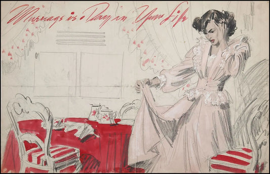 {{ product_title }} Fine Art Print | {{ product_vendor }} Jakero77 Arthur Sarnoff - Marriage is a Day in Your Life 1950s - 17" x 22" Fine Art Print Art Print  Jakero77