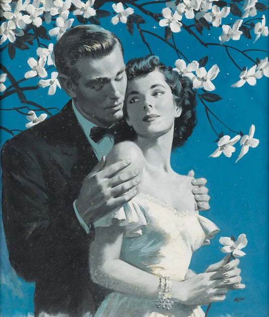 {{ product_title }} Fine Art Print | {{ product_vendor }} Jakero77 Arthur Sarnoff - Moonlit Stroll 1950s Romantic Signed - 17" x 22" Fine Art Print Art Print  Jakero77