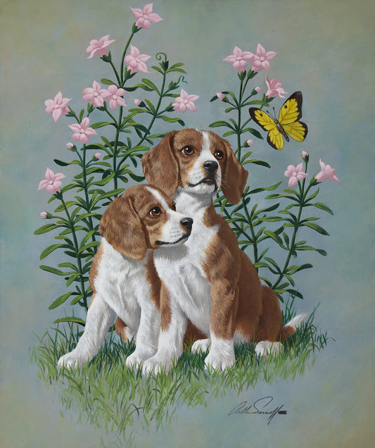 {{ product_title }} Fine Art Print | {{ product_vendor }} Jakero77 Arthur Sarnoff - Puppy Dogs (1960s) Signed - 17" x 22" Fine Art Print Art Print  Jakero77